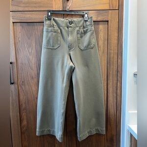 Anthropologie Maeve Colette Olive Green Cropped Pants Size 28